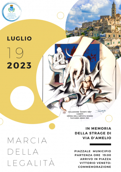 Il 19 Luglio a Matera la "Marcia della legalit&agrave;"